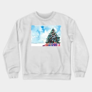 Snow Covered Christmas Tree Crewneck Sweatshirt